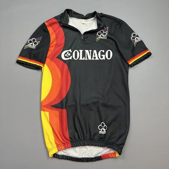 Vintage Colnago Cycling Jersey Mens 3 Black Short Sleeve Made In Italy 80s - Picture 2 of 15